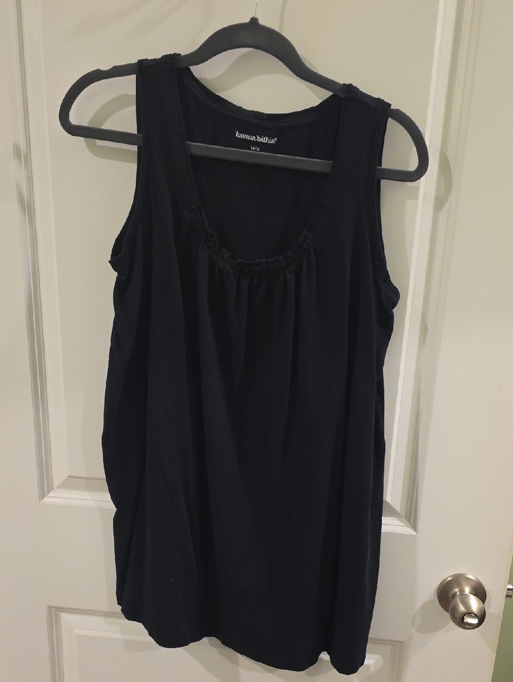 Woman Within Black Sleeveless Top